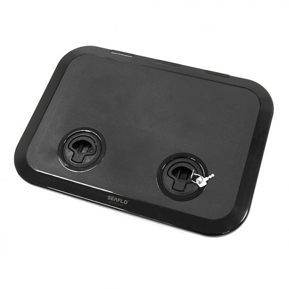 Крышка рундука SEAFLO 315x440 мм с замком, черный пластик