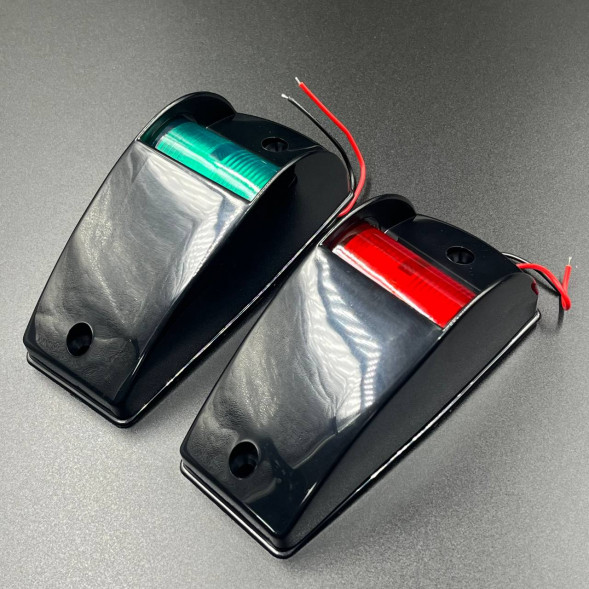 Огни ходовые LED (комплект)(131x59x46мм)(12V/24V)чёрный (Sunfine)