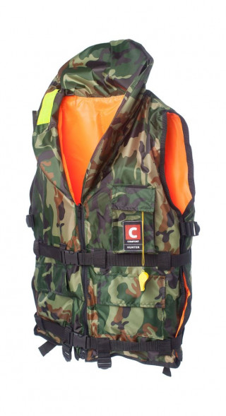 Жилет спасательный двусторонний универсальный COMFORT HUNTER (Охотник) 80-120 кг