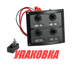 Панель бортового питания 4 переключателя, предохранители, индикация (упаковка из 2 шт.)