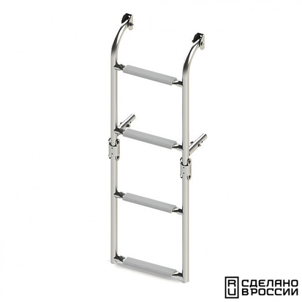 Трап складной с вертикальным креплением, 4 серых ступени (ширина 270 мм.)