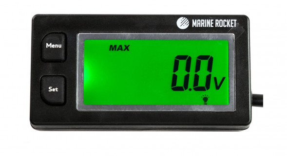 Тахометр универсальный со счетчиком моточасов, вольтметром с подсветкой и сменной батарейкой