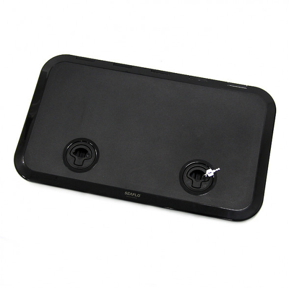 Крышка рундука SEAFLO 353x606 мм с замком, черный пластик