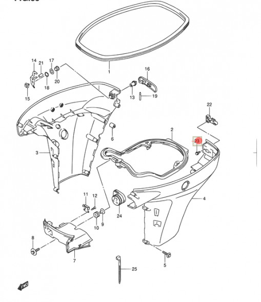 Болт фиксации крепления поддона Suzuki DF40-250 (01550-05107) (Suzuki)