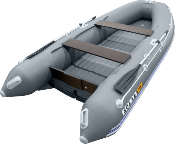 Надувная лодка ПВХ, SOLAR-350 К (Оптима), cерый