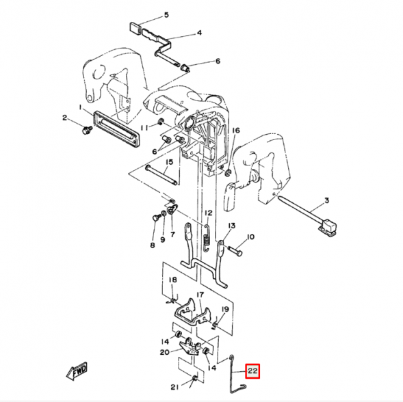 Тяга подвеска двигателя Yamaha 20-25 (6L2-43676-00)