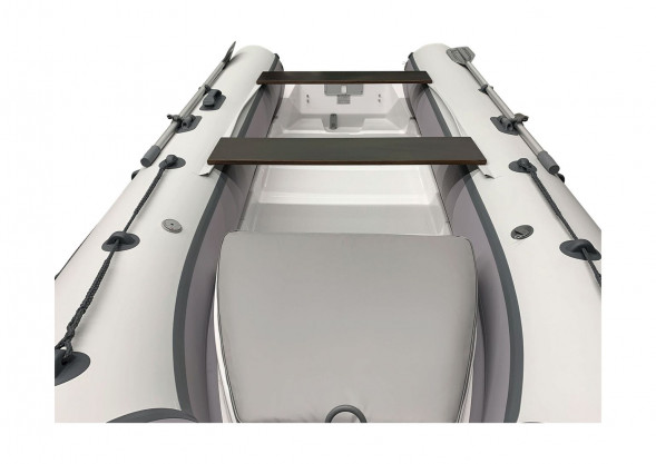 Лодка РИБ (RIB) RiverBoats RB 380 NEW, серо-белый, накладка на рундук,утка, защита киля, корпус белый