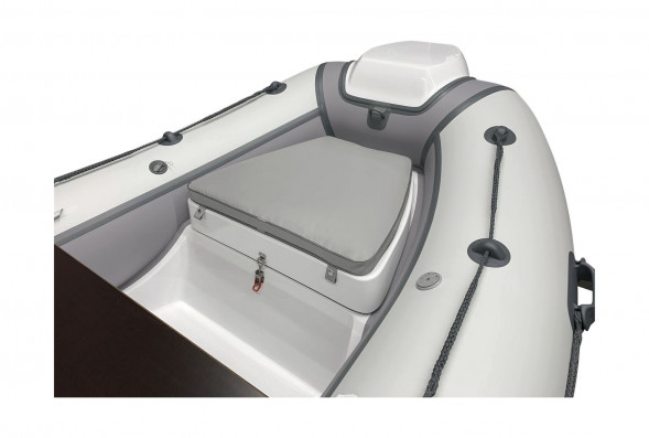 Лодка РИБ (RIB) RiverBoats RB 380 NEW, серо-белый, накладка на рундук,утка, защита киля, корпус белый