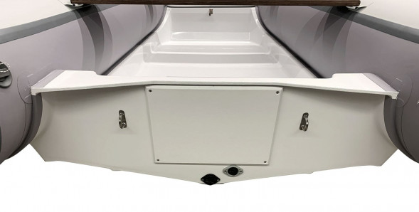 Лодка РИБ (RIB) RiverBoats RB 380 NEW, серо-белый, накладка на рундук,утка, защита киля, корпус белый