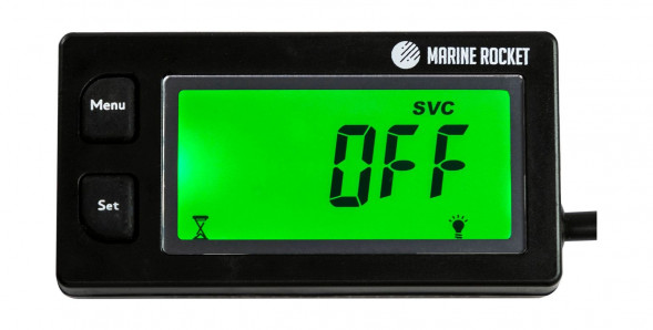 Тахометр универсальный со счетчиком моточасов, датчиком температуры, вольтметром, подсветкой, сменная батарейка