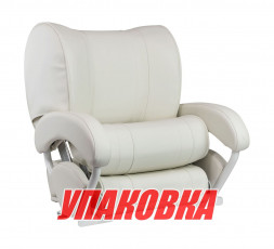 Кресло с перекидной спинкой и болстером, обивка винил, цвет белый (упаковка из 4 шт.)