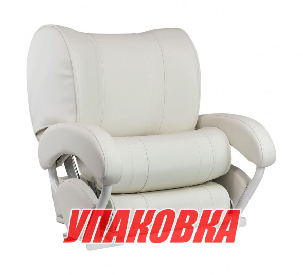 Кресло с перекидной спинкой и болстером, обивка винил, цвет белый (упаковка из 4 шт.)