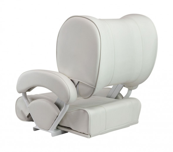 Кресло с перекидной спинкой и болстером, обивка винил, цвет белый (упаковка из 4 шт.)