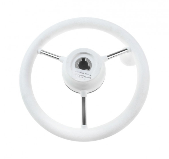Рулевое колесо LIPARI обод белый, спицы серебряные д. 280 мм со спинером