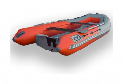 Лодка РИБ (RIB) STEL R-420, серый/оранжевый, накладки на рундук и банки, защита киля, корпус серый