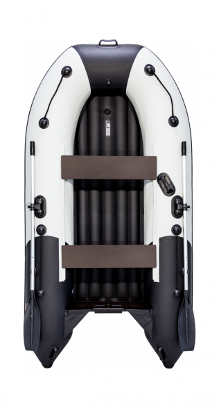 Надувная лодка ПВХ, Ривьера Компакт 3200 НДНД Комби, светло-серый/черный