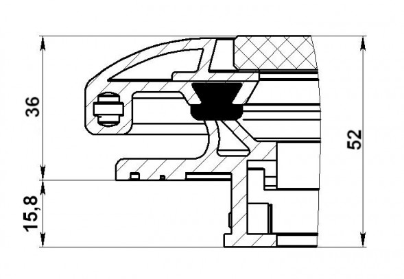 Люк палубный сдвижной Альбатрос ACR (акрил) 850x800