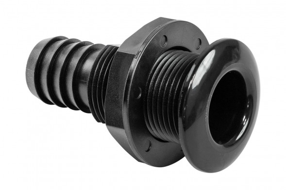 Разъем водосброса с обратным клапаном под шланг 25 мм, черный