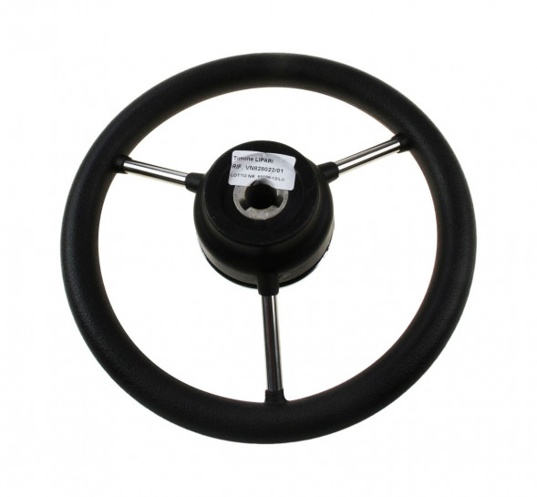 Рулевое колесо LIPARI обод черный, спицы серебряные д. 280 мм