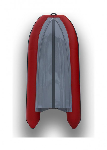Лодка РИБ (RIB) STEL R-420, графит/красный, накладки на рундук и банки, защита киля, корпус серый