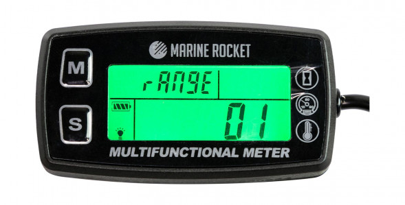 Тахометр универсальный со счетчиком моточасов с подсветкой и сигнализаций температуры