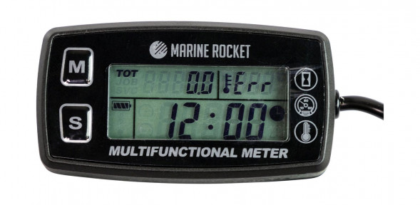 Тахометр универсальный со счетчиком моточасов с подсветкой и сигнализаций температуры