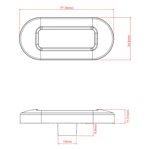 Светильник для подсветки палуб и трапов светодиодный 75х32 мм, белый холодный свет SS