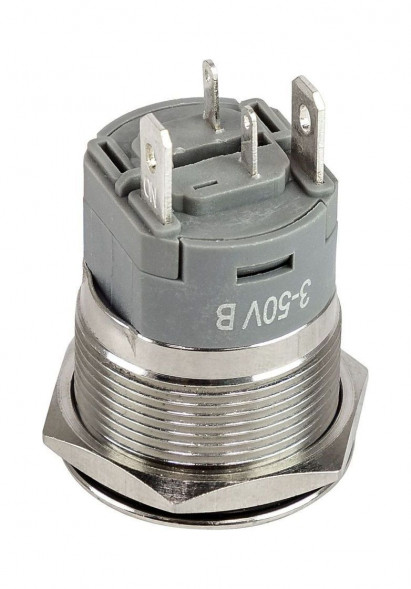 Кнопка с фиксацией, подсветка белая, 12 В, д. 22 мм, Marine Rocket