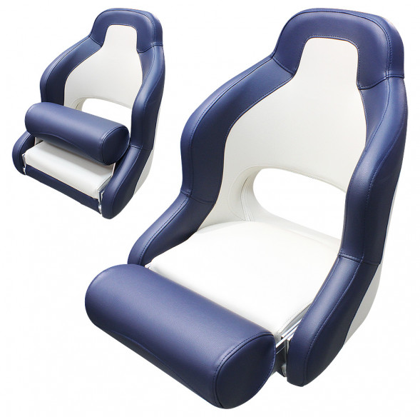 Кресло с болстером «First Mate», синий + белый