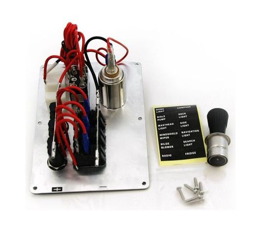 Панель бортового питания 3 переключателя, предохранители, прикуриватель, заряд батарей (упаковка из 5 шт.)