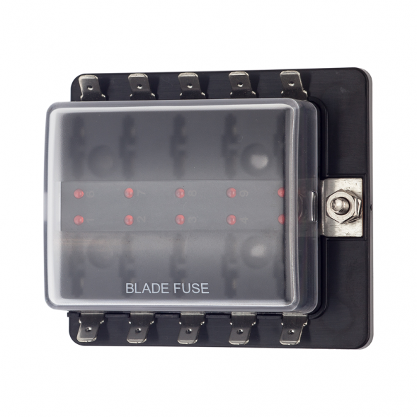 Блок предохранителей Skipper ножевой Быстрый зажим (0.25 дюйма), 10 цепей