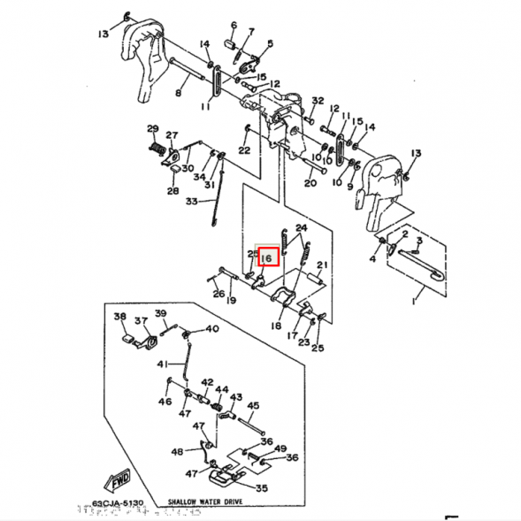 Скоба подвески нижняя Yamaha 30D; 40-50 (63D;62X)