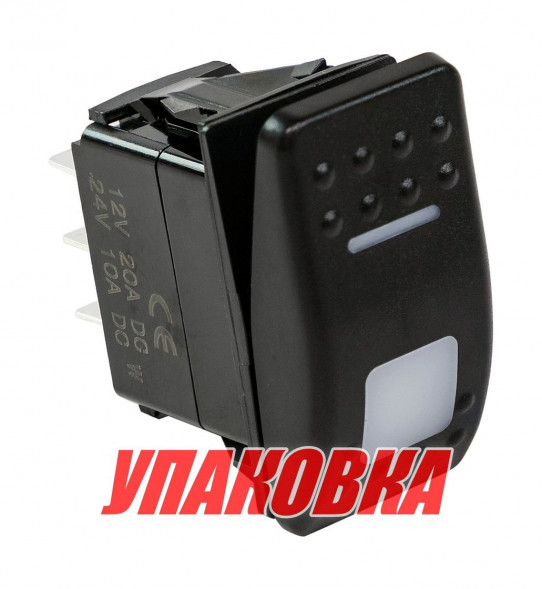 Переключатель двухпозиционный ON-ON 12В/20А 7р с подсветкой (упаковка из 10 шт.)