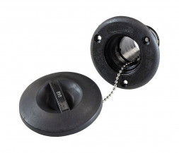 Горловина заливная для бензина, пластиковая, черная, под шланг 38 мм