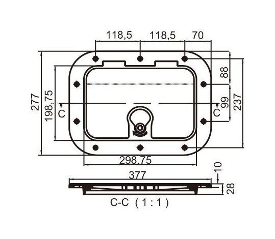 Люк смотровой 380 х 280 мм