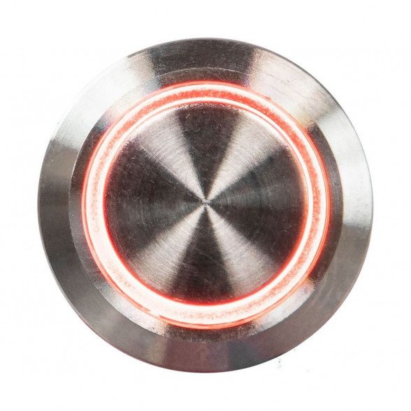 Кнопка без фиксации в комплекте с контактным разъемом, 12/24 В 5А, OFF-(ON) 5P, D22 красная подсветка