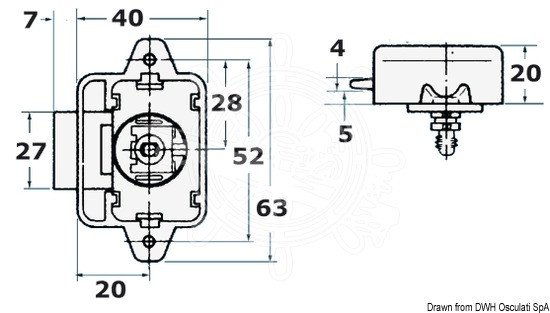 Запорный механизм под ручку-кнопку