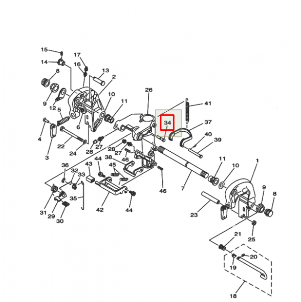 Палец подвески Yamaha 20-30 (Yamaha)
