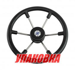 Рулевое колесо LEADER TANEGUM черный обод серебряные спицы д. 360 мм (упаковка из 6 шт.)