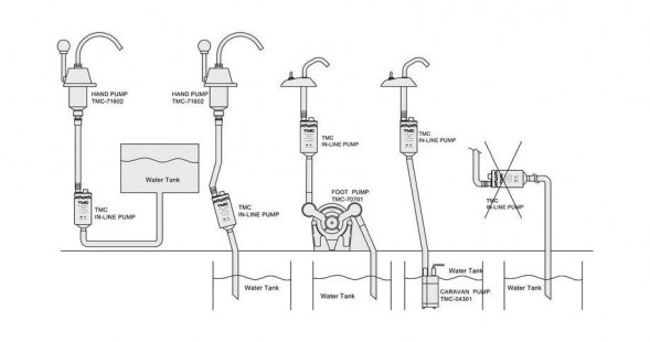 Кран для умывальника в комплекте с помпой, 12 В
