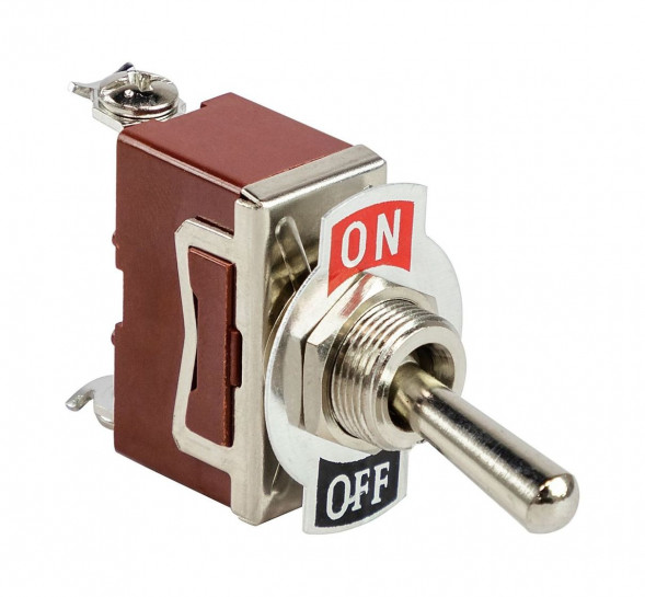 Тумблер двухпозиционный OFF-(ON) 12 В/15А 2P