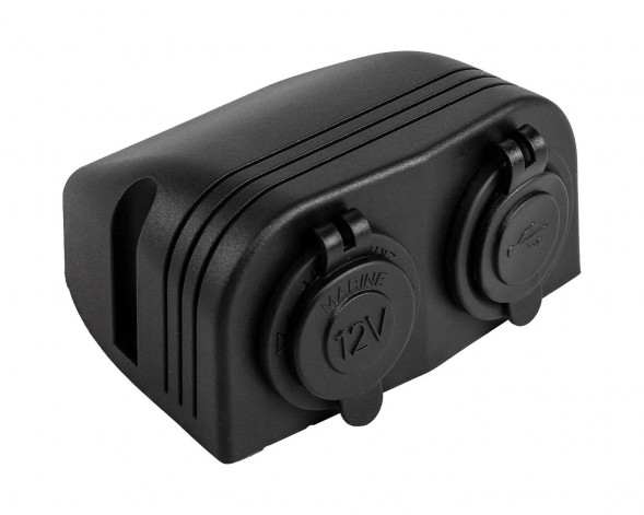 Панель с USB-разъемом 5в 2.1А и прикуривателем (упаковка из 40 шт.)