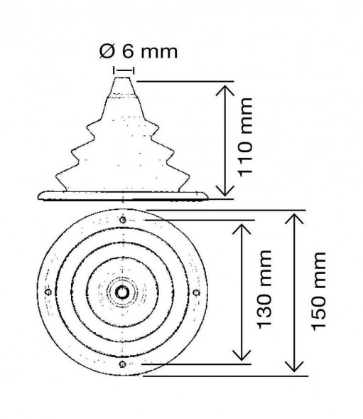 Уплотнитель для тросов управления серый, д. 152 мм
