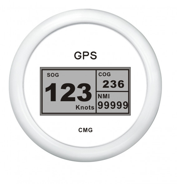 GPS- Спидометр белый цыфровой 85 мм