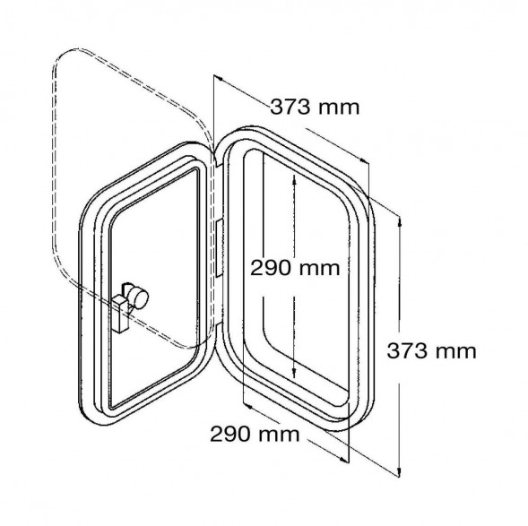 Люк смотровой 373 х 373 мм, серый