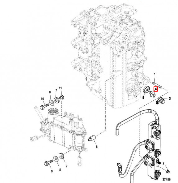 Комплект уплотнительных колец Mercury 75-125 (Quicksilver)