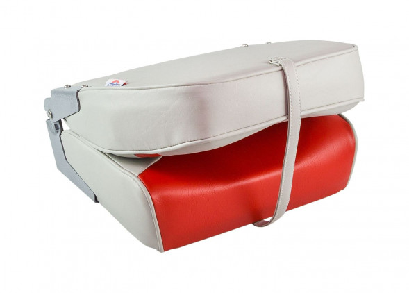 Кресло складное мягкое ECONOMY с высокой спинкой, цвет серый/красный (упаковка из 2 шт.)