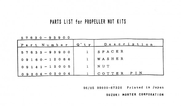 Установочный комплект винта Suzuki DT9.9-15/DF9.9-15