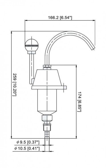 Кран умывальника с ручным насосом