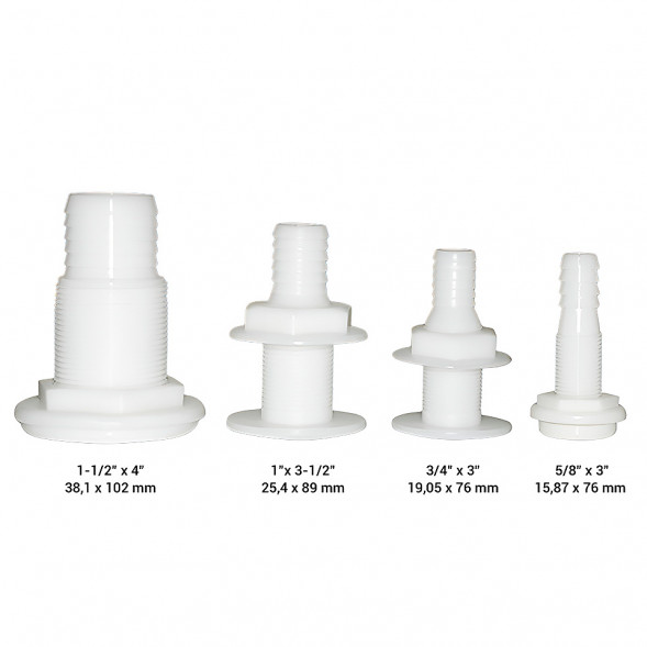 Горловина с патрубком, пластик, 5/8 х 3